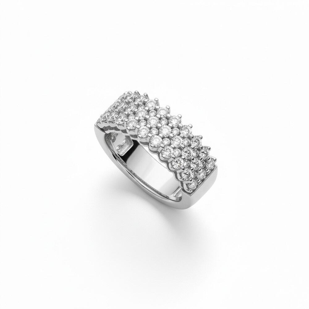 I.N.C. International Concepts Silver Tone Crystal Pavé Band Ring - Picture 2 of 4